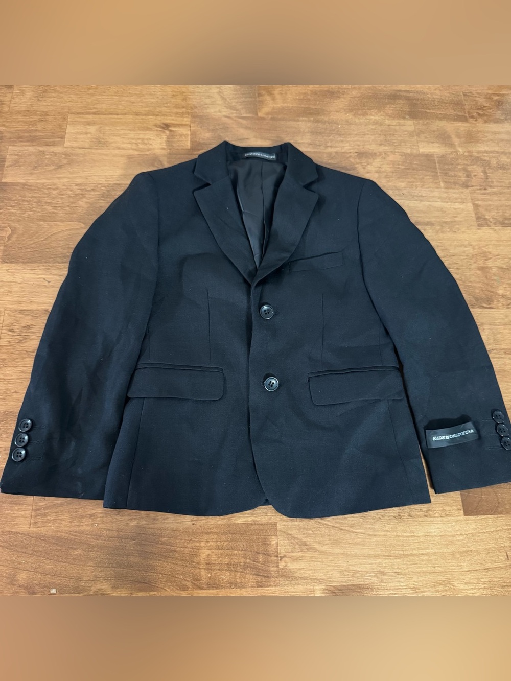 Boys Kids World Of USA Black Blazer Suit Jacket Sz 5